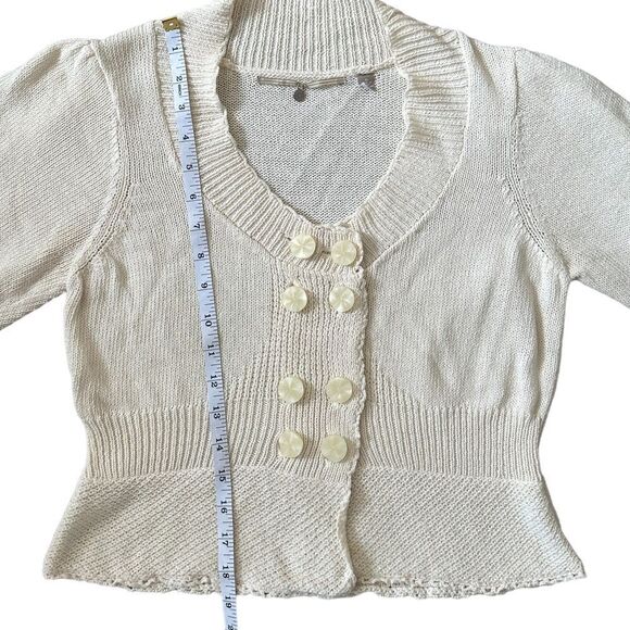 Anthropologie Knitted & Knotted Cottagecore Knit Top in Cream Medium - Picture 11 of 14